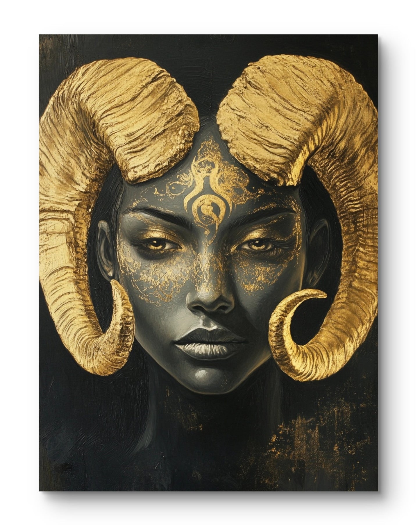 Widder-Energie in Gold und Schwarz
