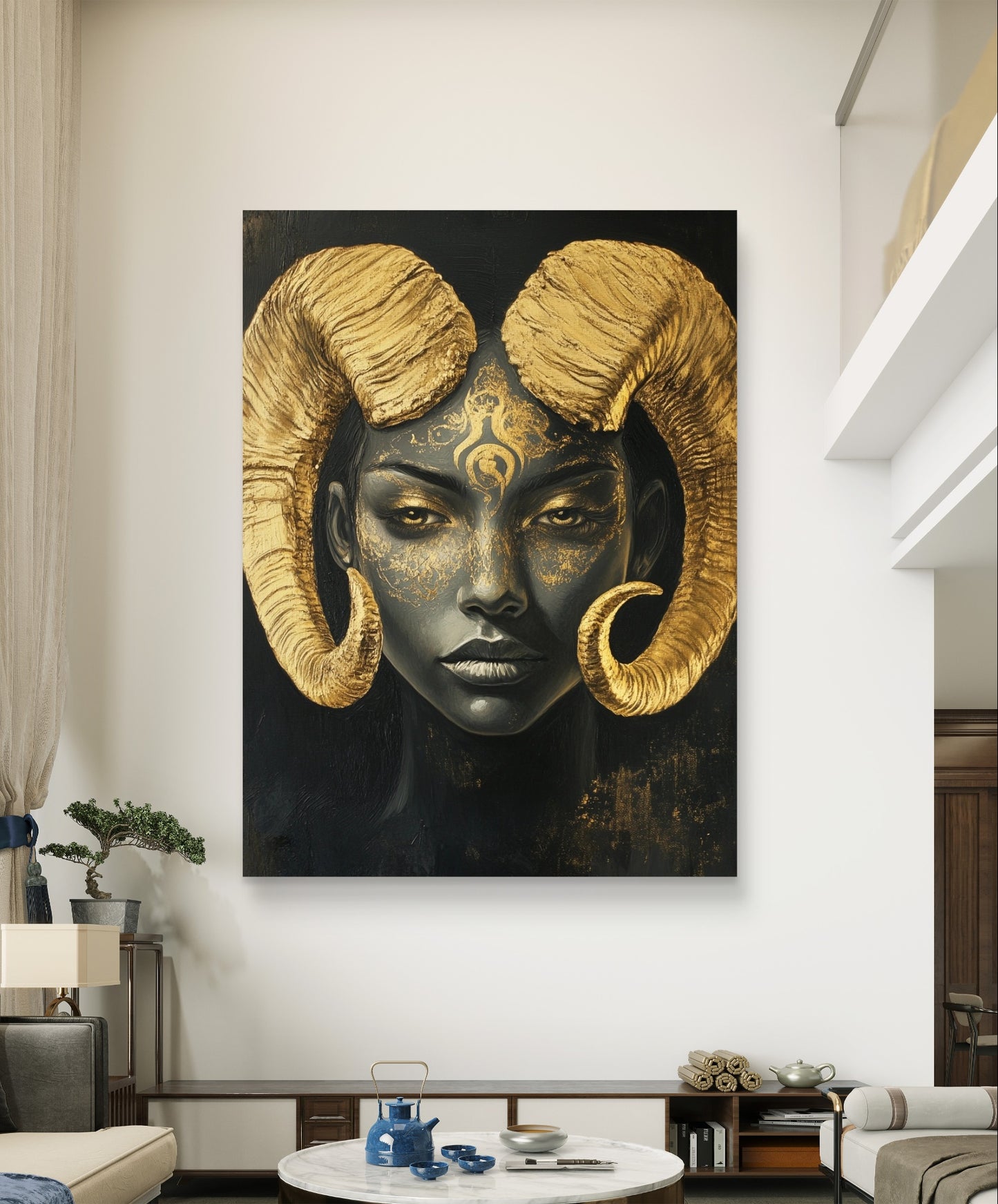 Widder-Energie in Gold und Schwarz