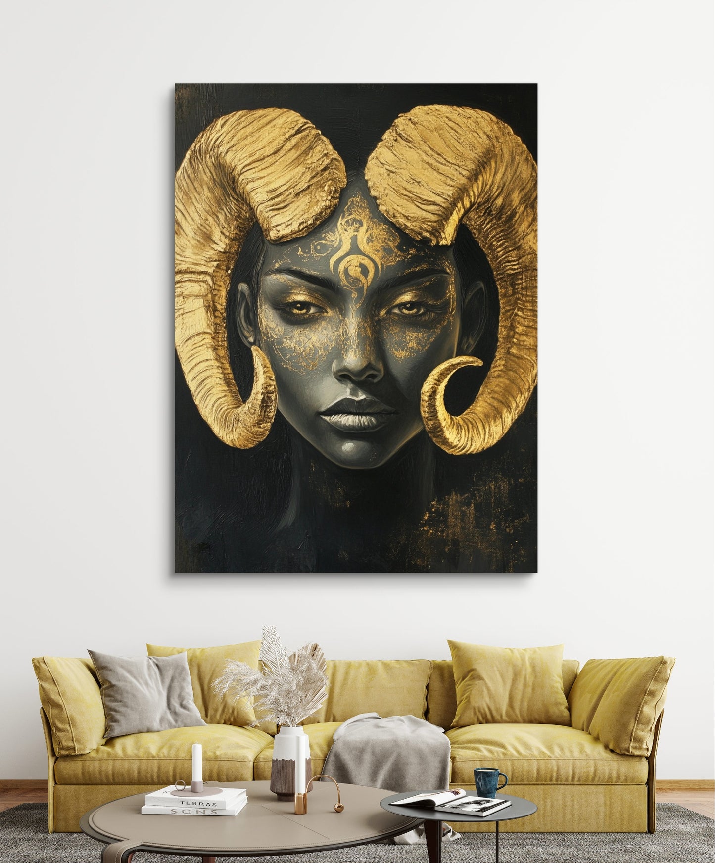 Widder-Energie in Gold und Schwarz
