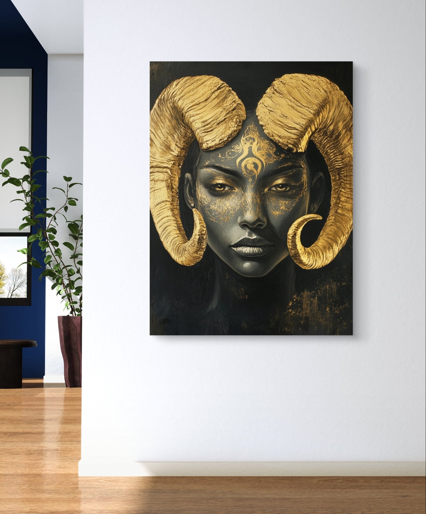 Widder-Energie in Gold und Schwarz
