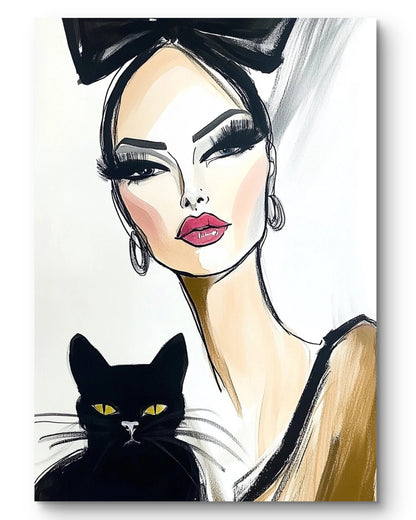 Fashiondiva mit Katze