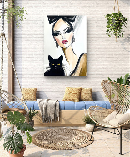 Fashiondiva mit Katze