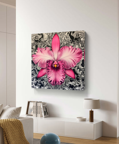 Pink Orchidee auf Ornament