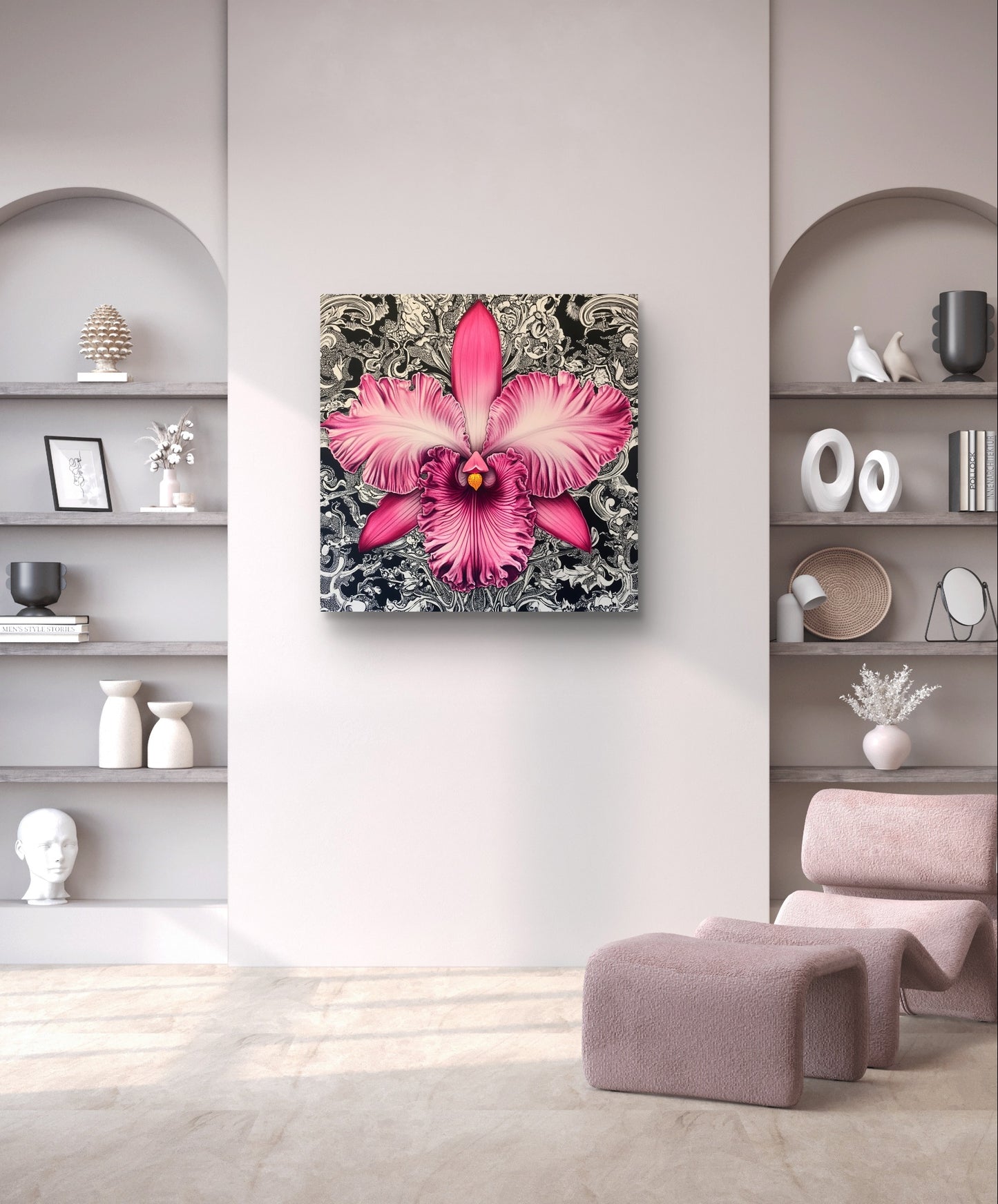 Pink Orchidee auf Ornament