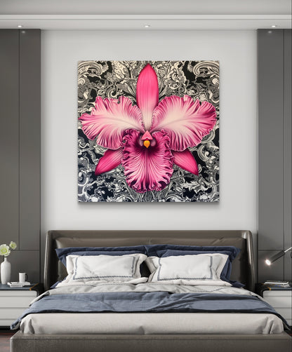 Pink Orchidee auf Ornament