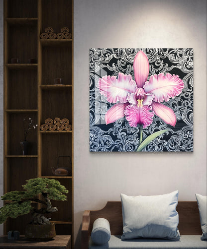 Pink Orchidee auf Ornament 01